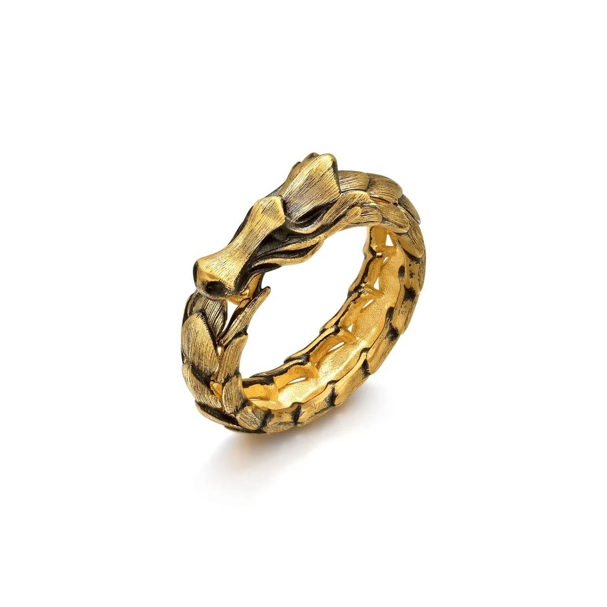 Dragon Legend Ring in 24k Gold