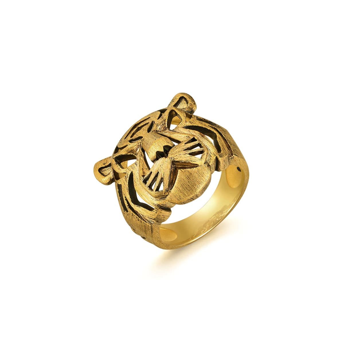 Tiger Ring in 24k Gold