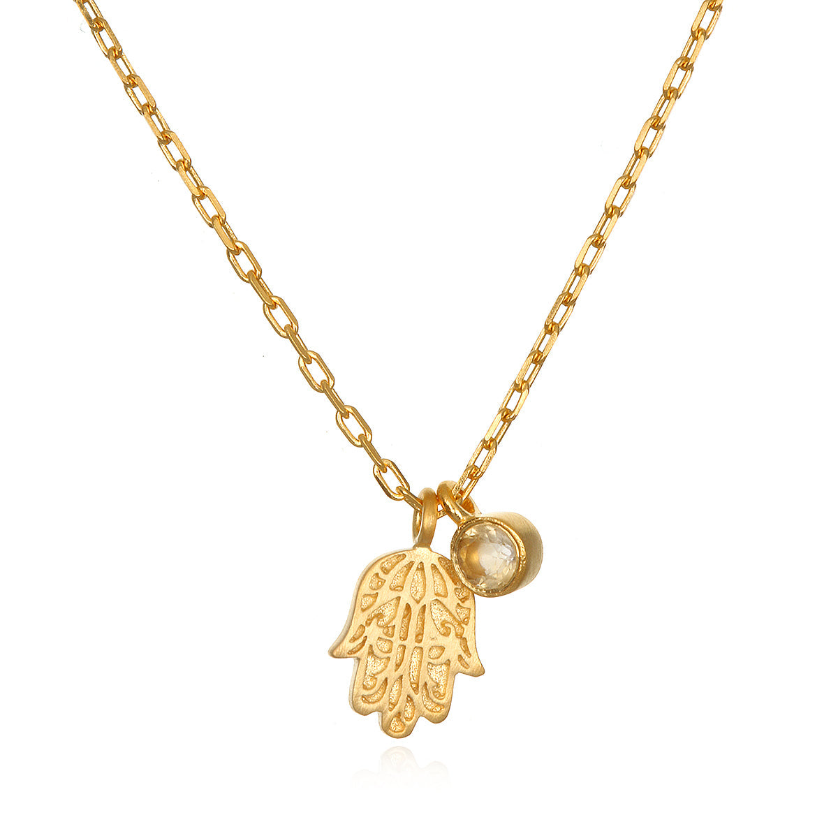 Radiant Blessings Hamsa Necklace