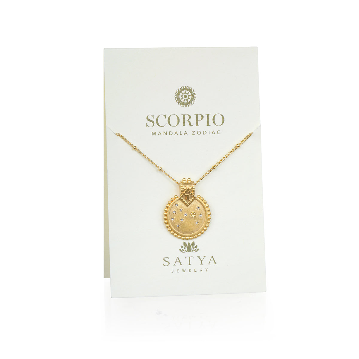 Mandala Zodiac Scorpio Citrine Necklace