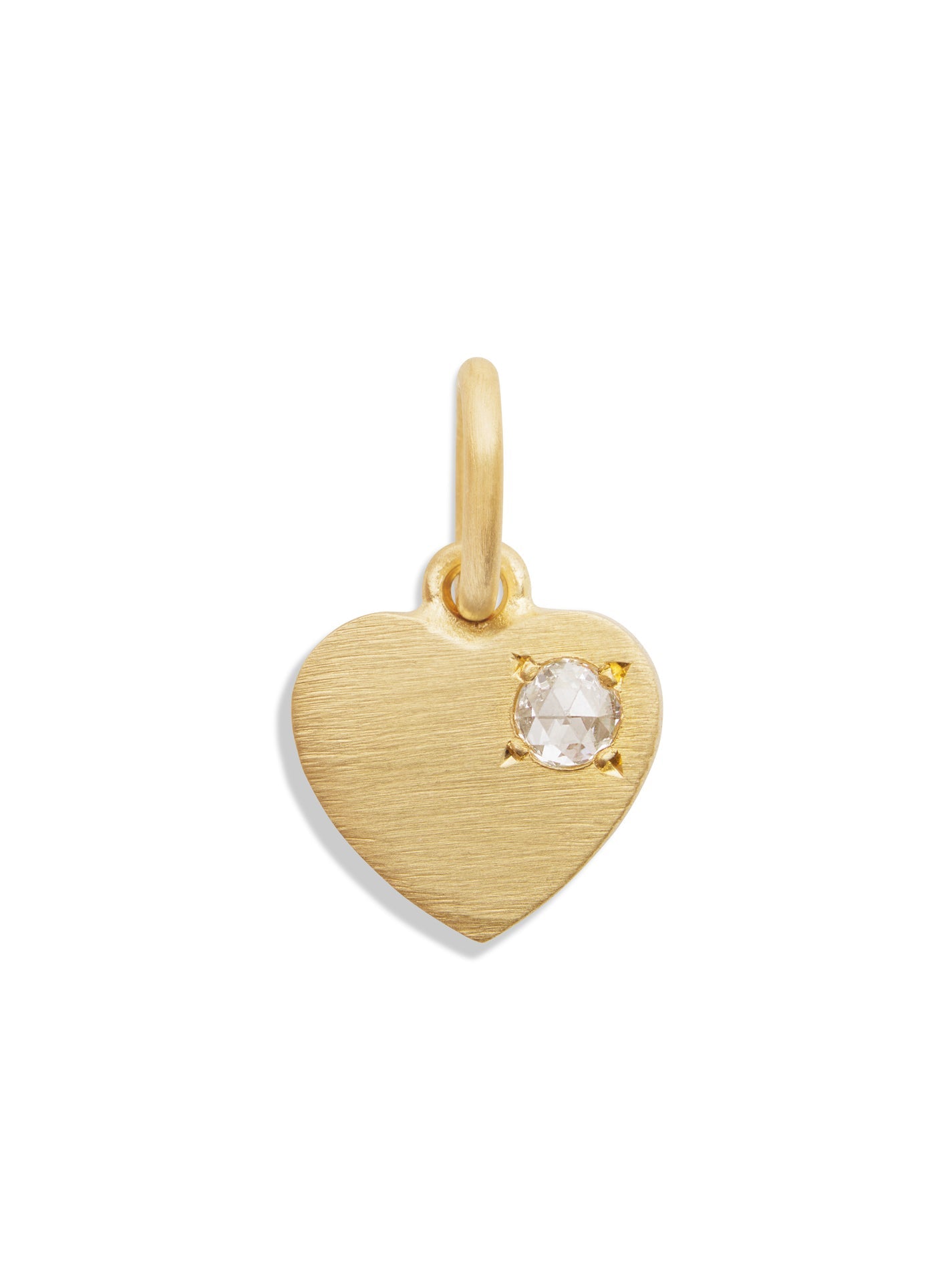 Rose Cut Diamond Love Charm in Yellow Gold