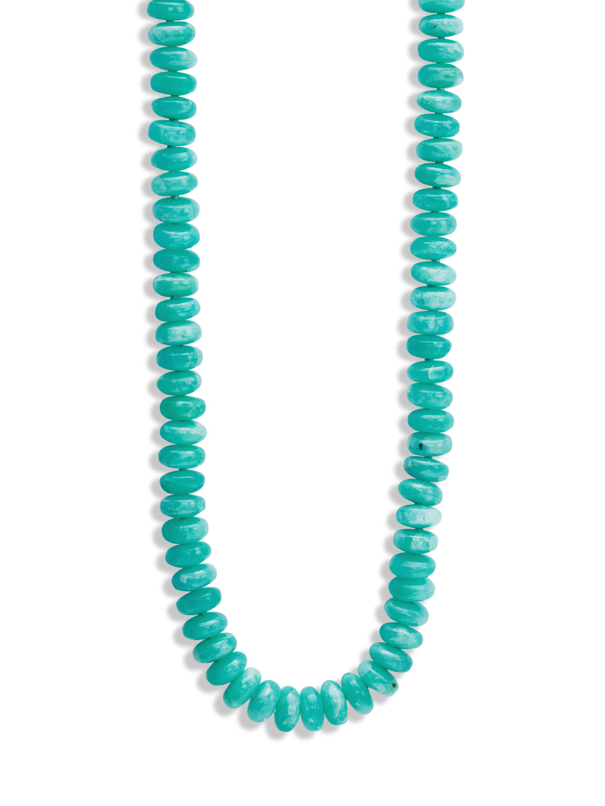 Amazonite Beaded Candy Yellow Gold Necklace