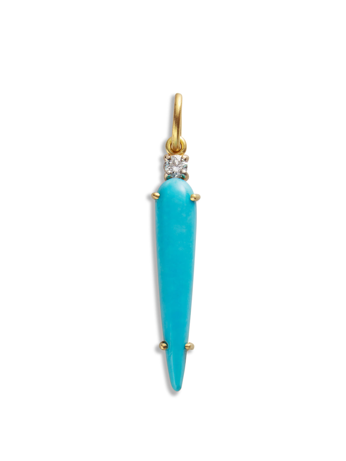 Kingman Turquoise and Diamond Yellow Gold Charm