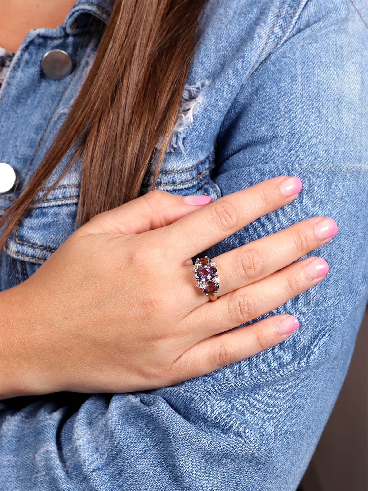 One-Of-A-Kind Gemmy Gem Tanzanite and Diamond Rose Gold Ring