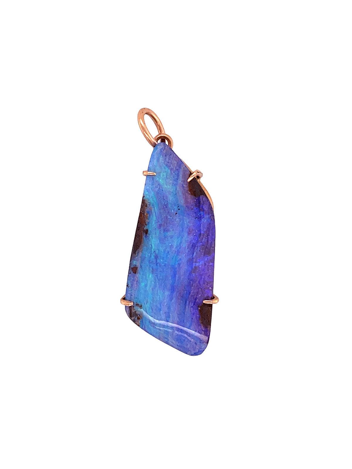 One-Of-A-Kind Boulder Opal Rose Gold Charm