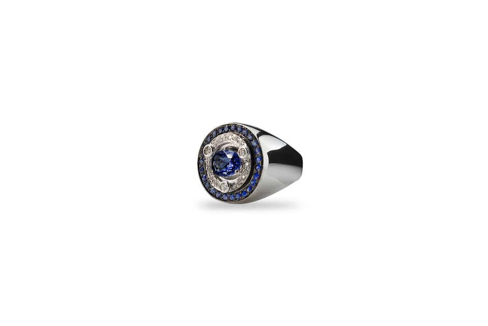 Sapphire and Diamond Blue Love Ring