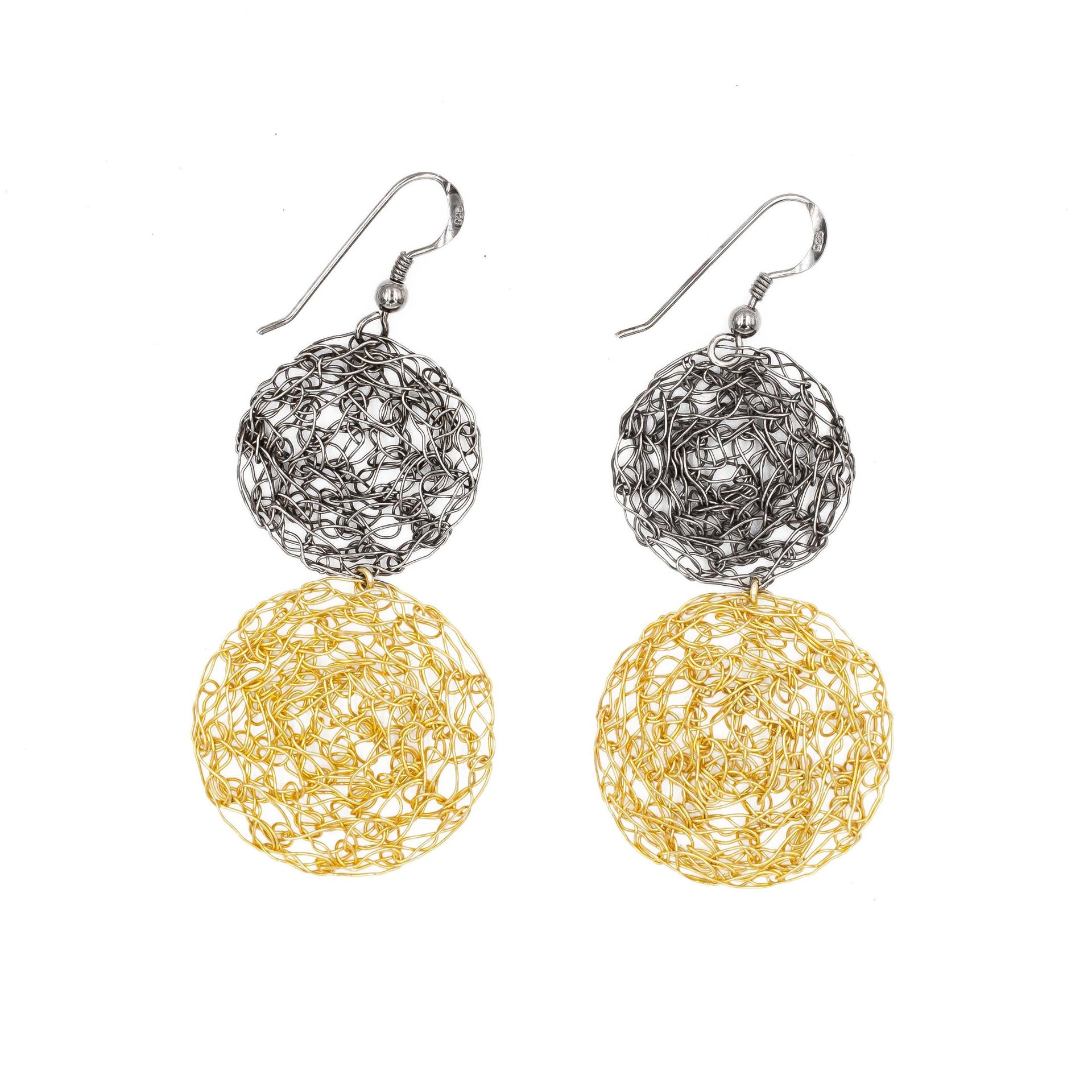 black-rhodium-and-gold-disc-earrings