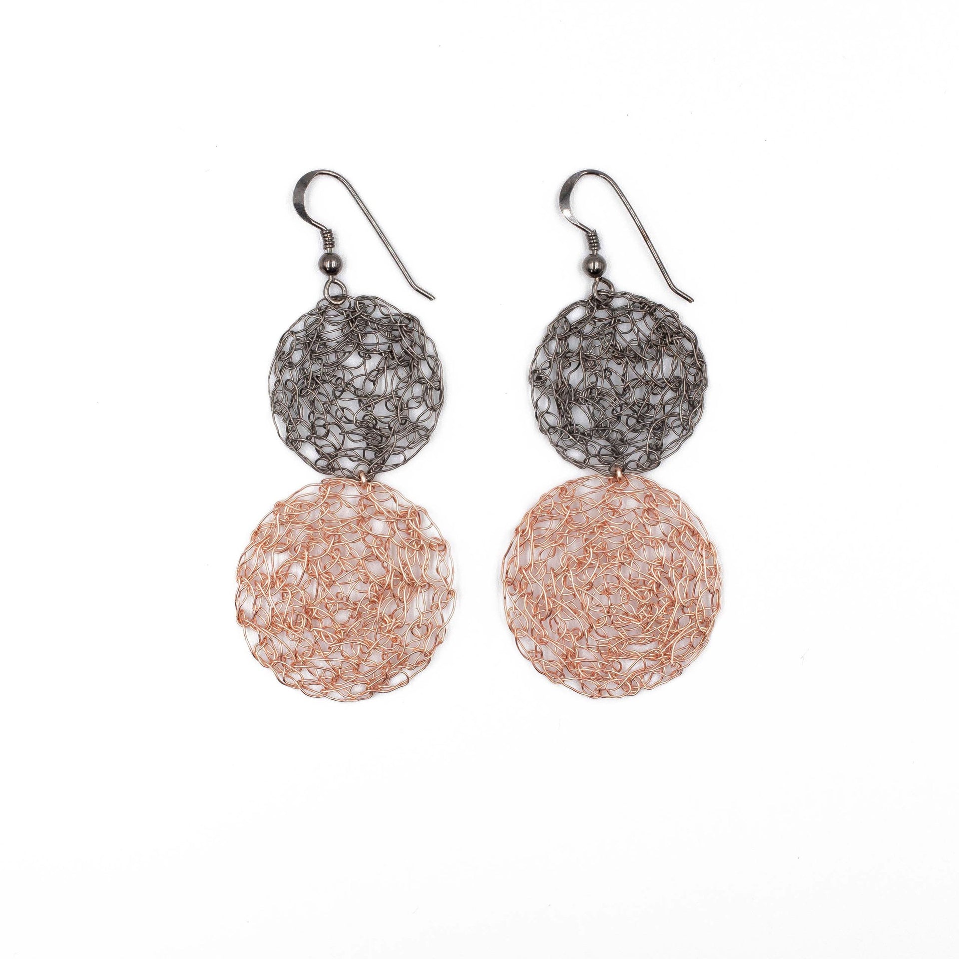 black-rhodium-and-rose-gold-disc-earrings