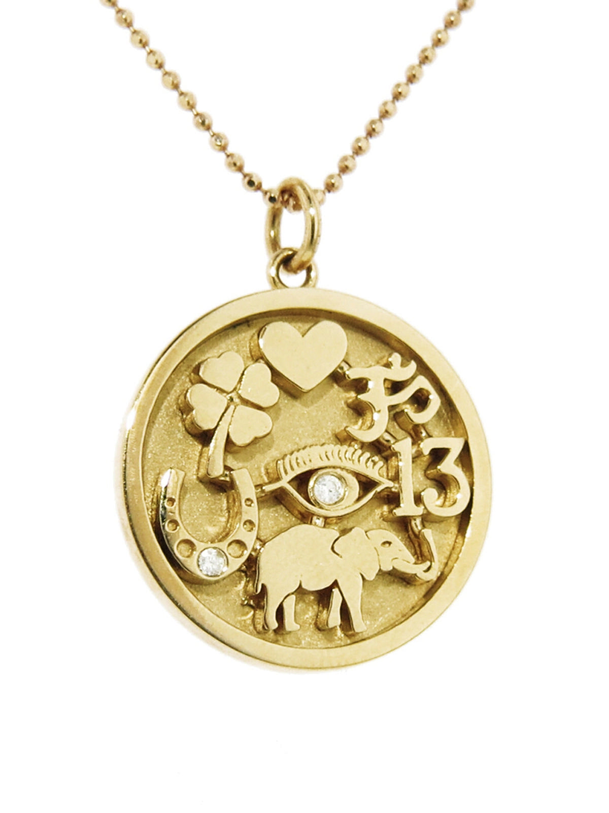 Good Luck Charm Yellow Gold Necklace