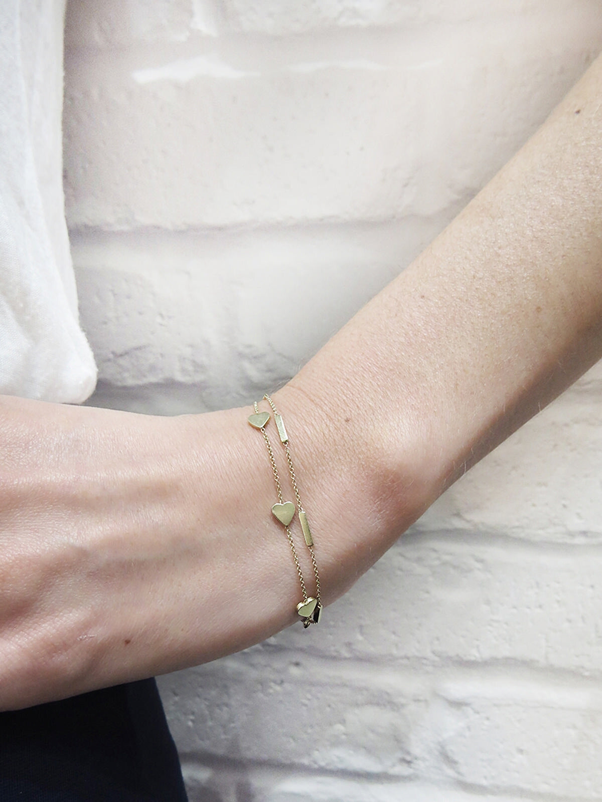 Heart by the Inch Yellow Gold Chain Bracelet