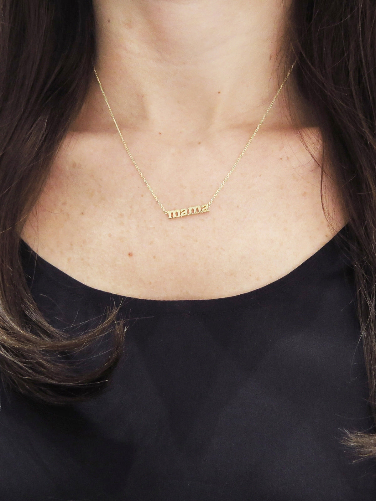 Mama Yellow Gold Necklace