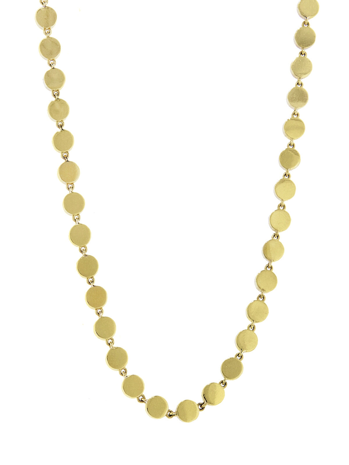 Mini Circle Link Yellow Gold Necklace