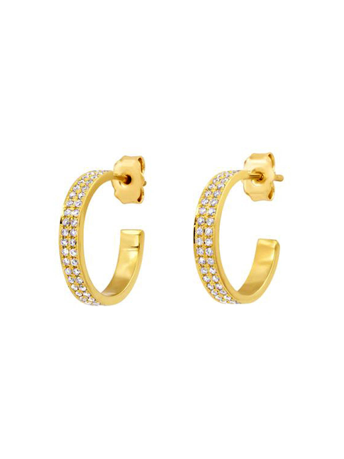 Mini Diamond Ellen Yellow Gold Hoops