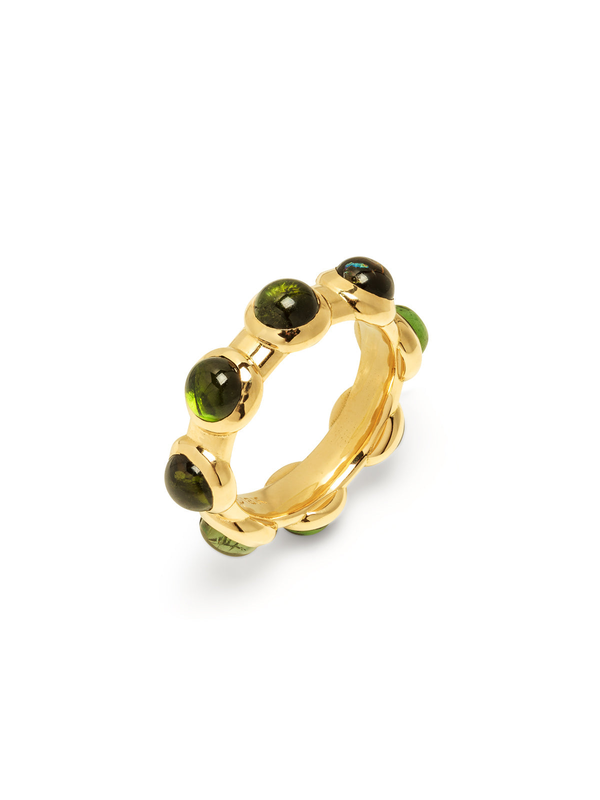 Green Tourmaline Small Vic Yellow Gold Ring