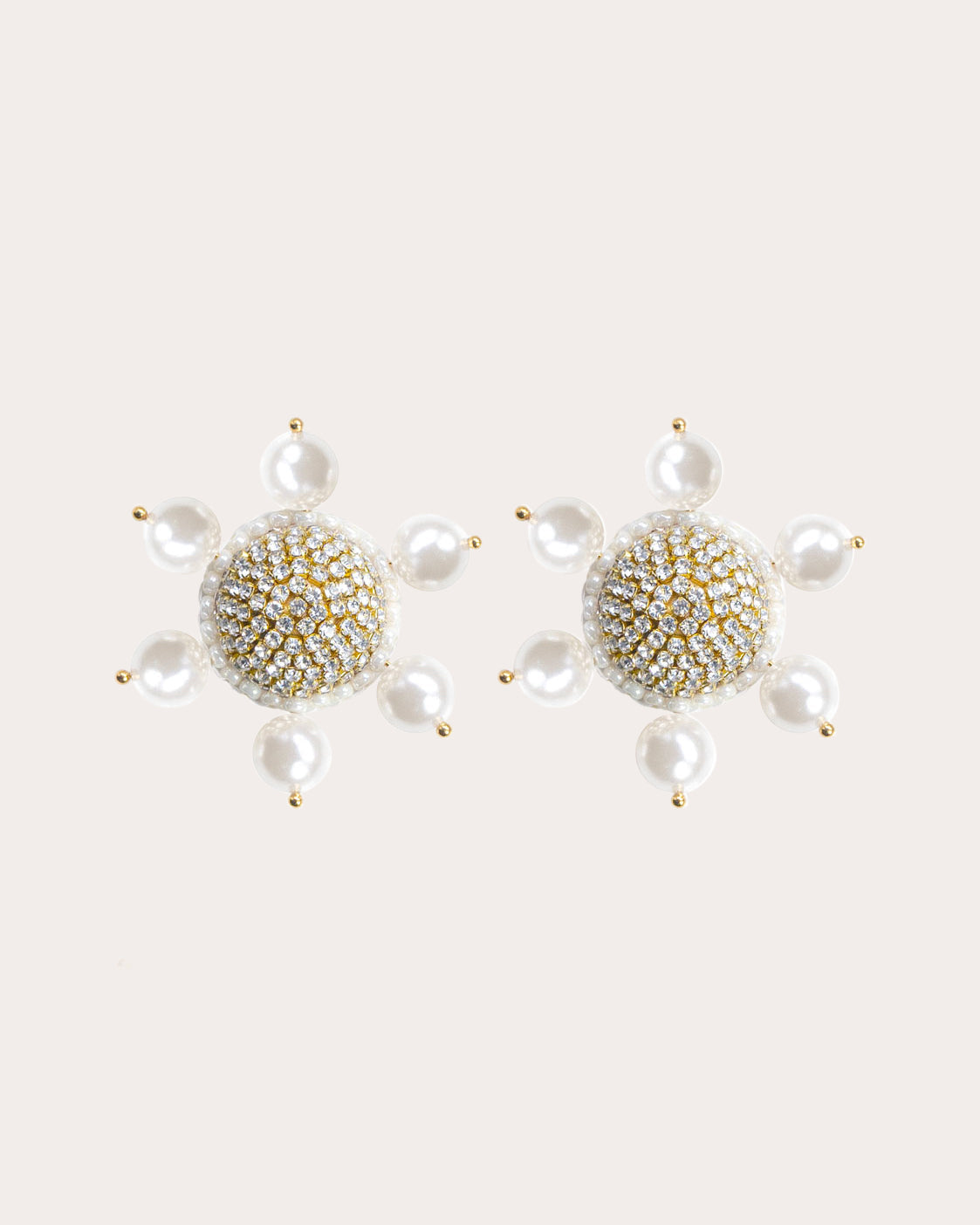 White Pearl Jolie Clip-On Stud Earrings