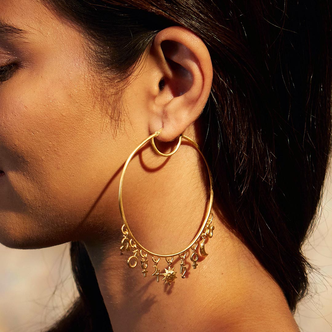 Joni Patry's All Encompassing Planet Hoop Earrings