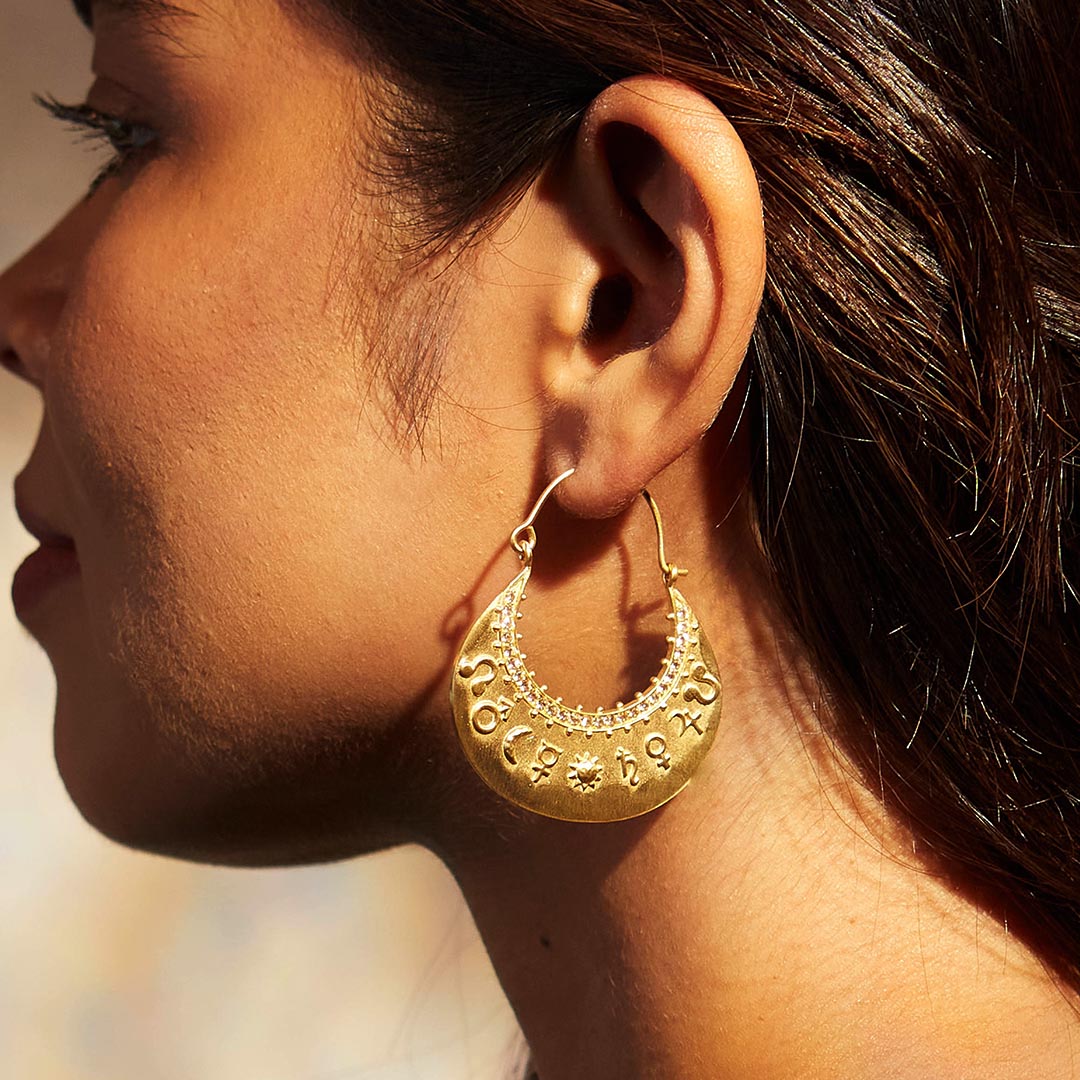 Joni Patry's Mystical Planet Hoop Earrings