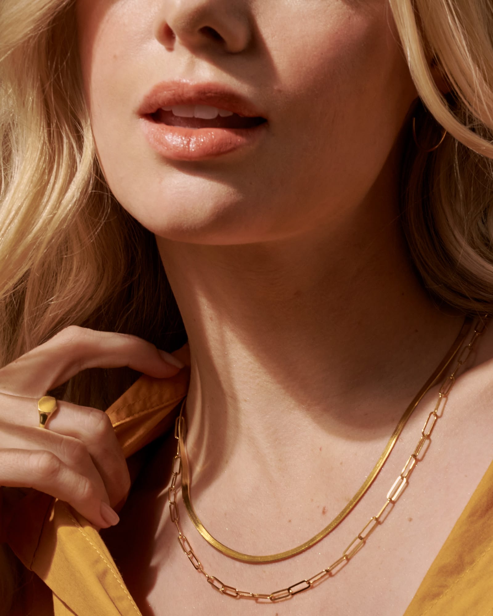 18k paperclip necklace online