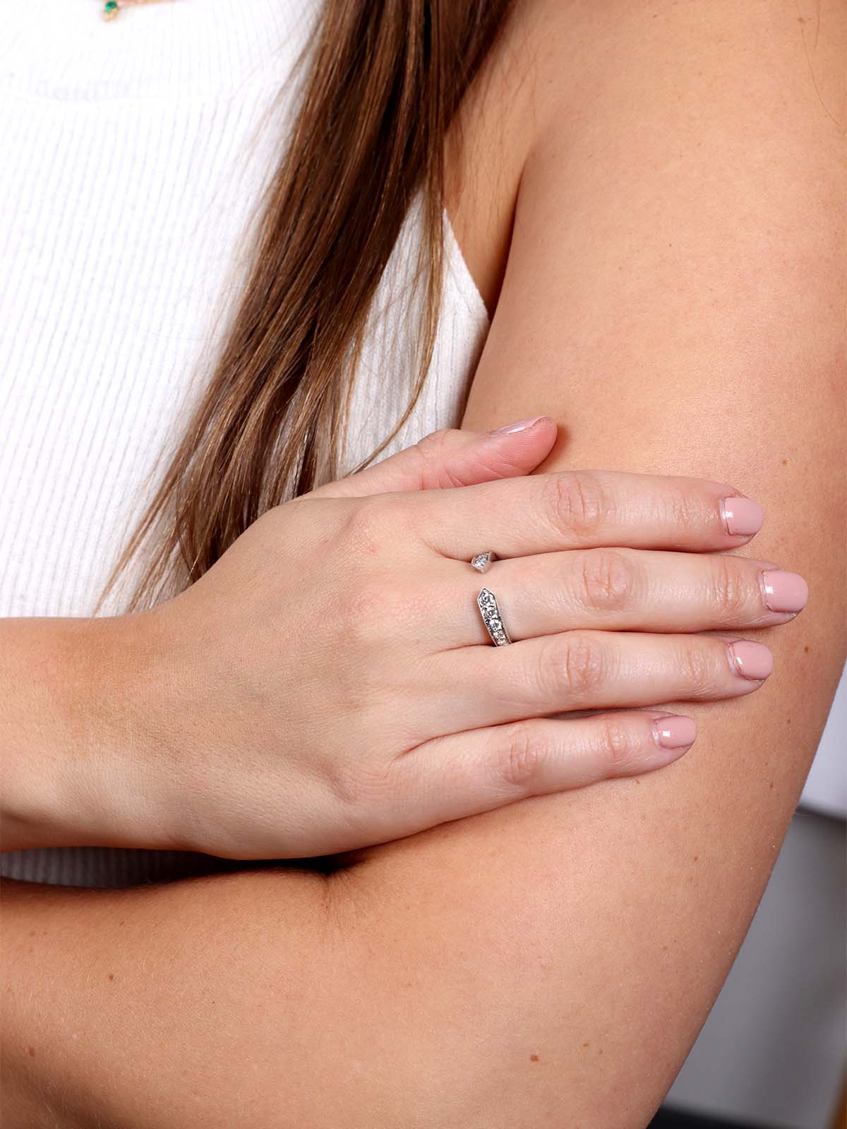 Diamond White Gold Chevron Ring