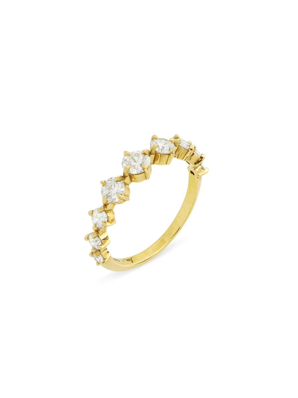 9 Stone Graduated Eclat Yellow Gold Ring