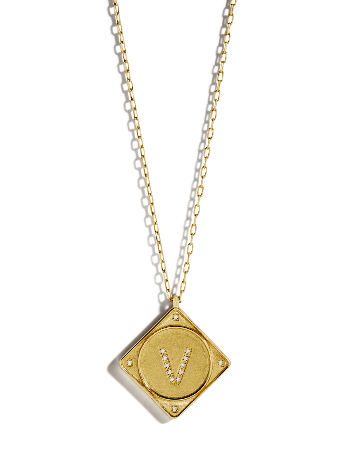 Bruno Diamond Initial Yellow Gold Necklace