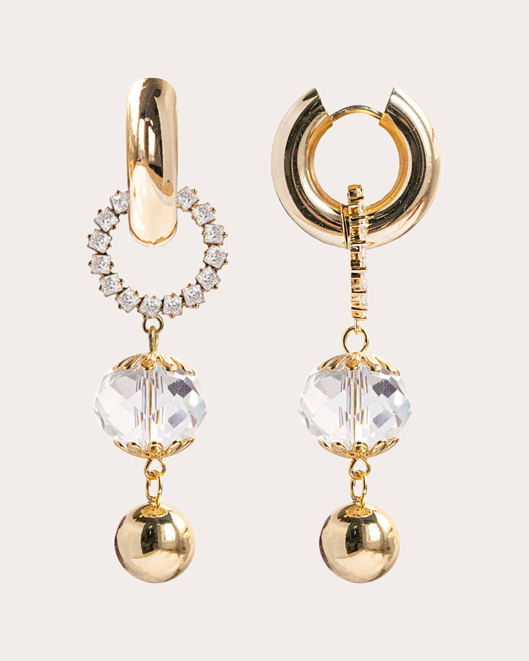 Crystal Whisper Léa Hoop Drop Earrings