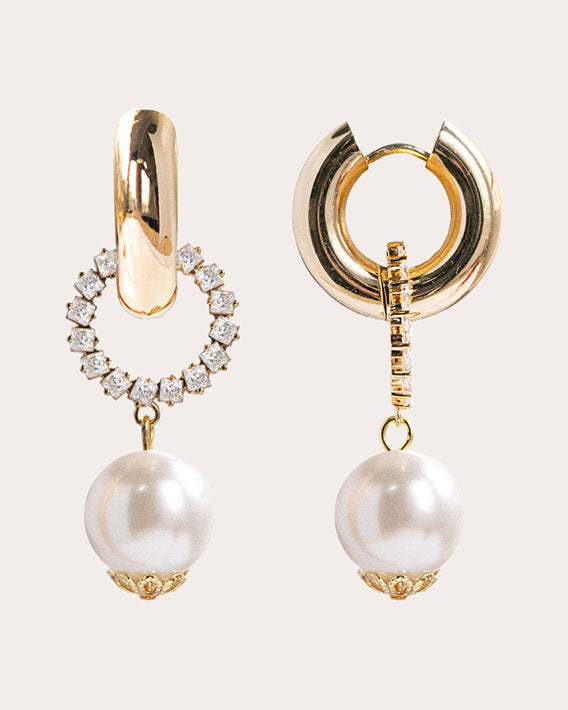 Pearl Splash Léa Hoop Drop Earrings