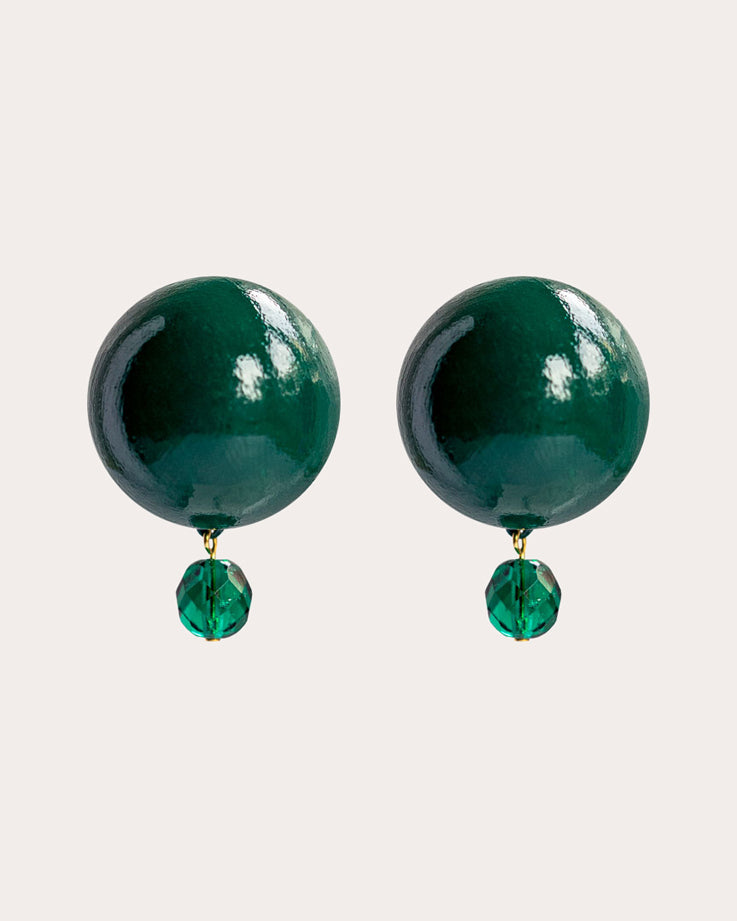 Earthbound Emerald Luna Petite Stud Earrings