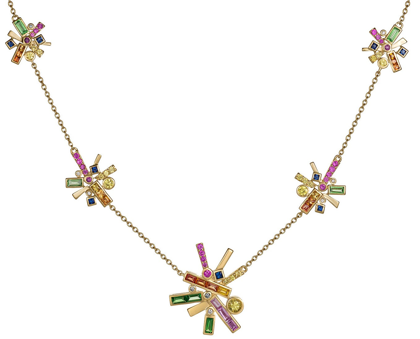 5 Station Starburst Necklace