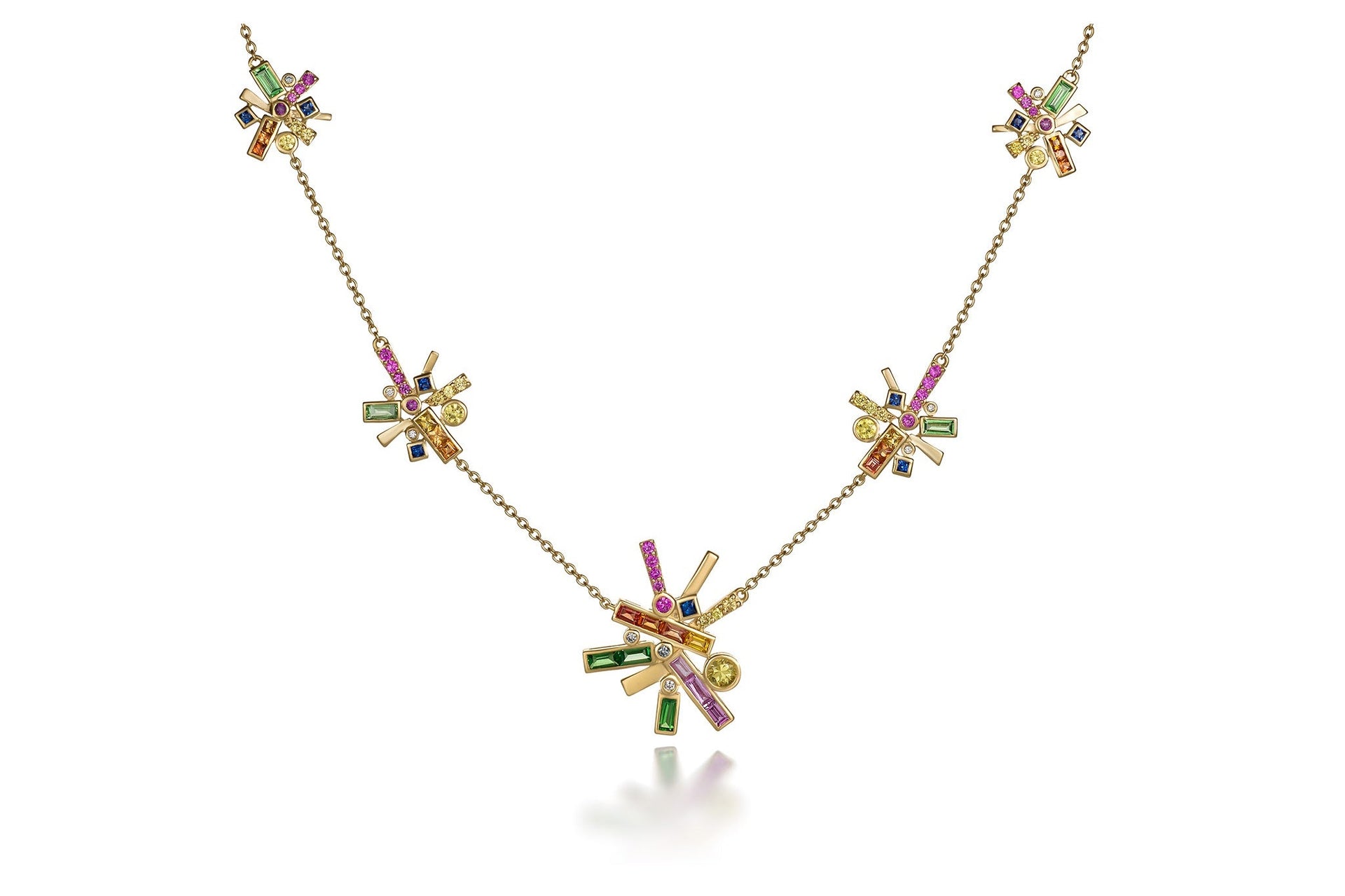 5 Station Starburst Necklace