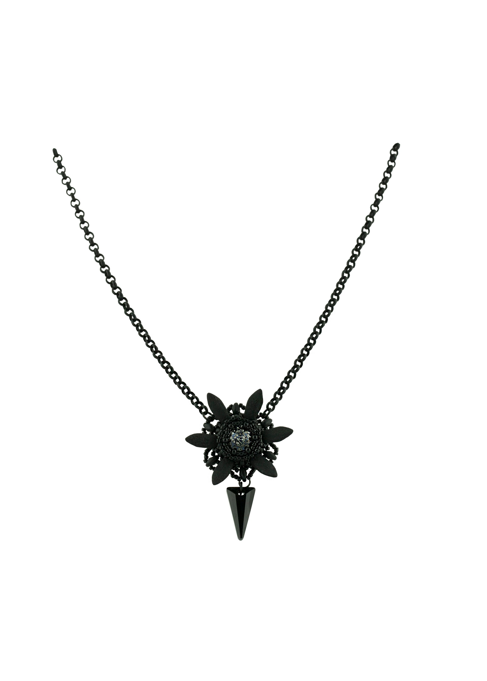 long-matte-black-necklace-with-a-spiked-flower