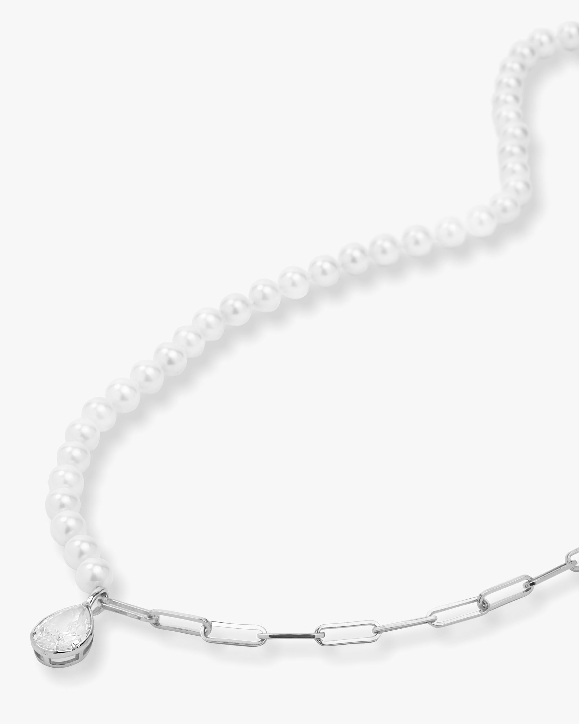 samantha-half-chain-pearl-necklace-30-inch-with-detachable-teardrop-in-silver