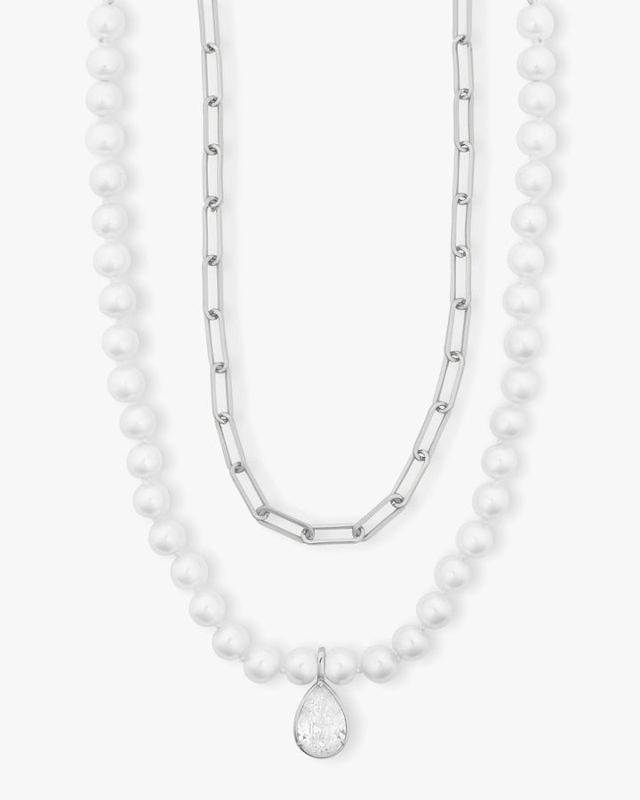 samantha-half-chain-pearl-necklace-30-inch-with-detachable-teardrop-in-silver