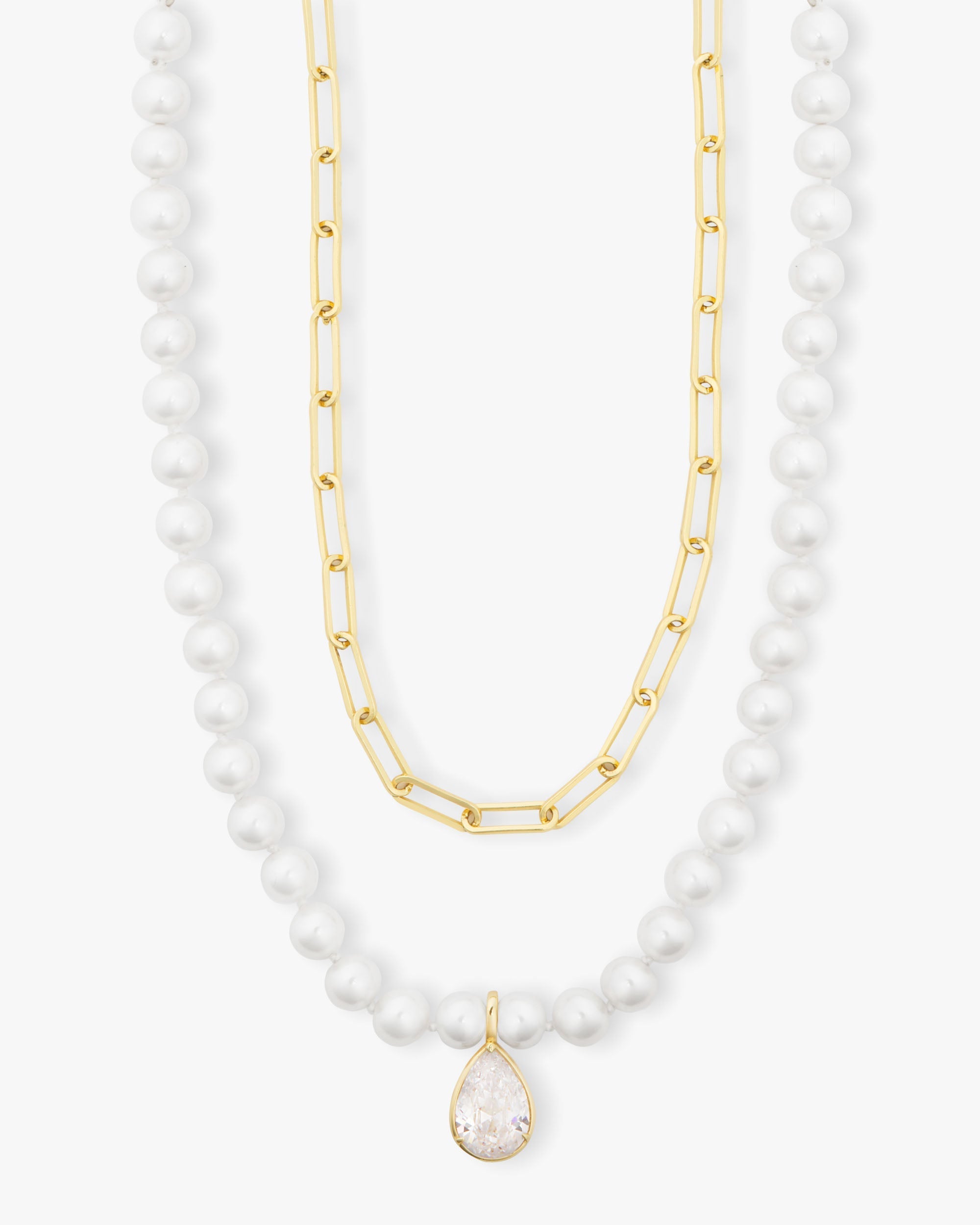 samantha-half-chain-pearl-necklace-30-inch-with-detachable-teardrop-in-gold