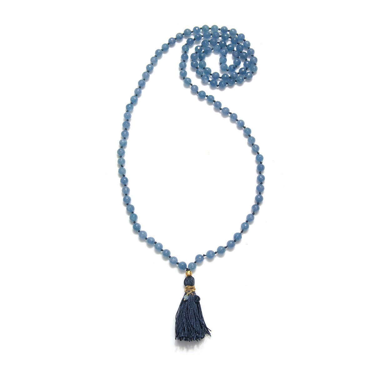 Many Truths Angelite and Blue Topaz Gemstone Mala