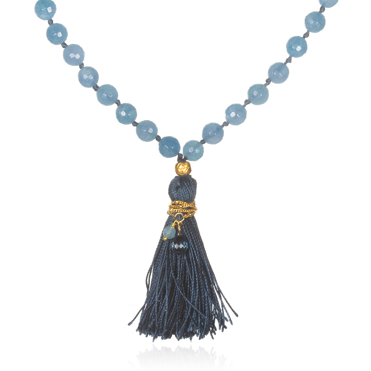 Many Truths Angelite and Blue Topaz Gemstone Mala