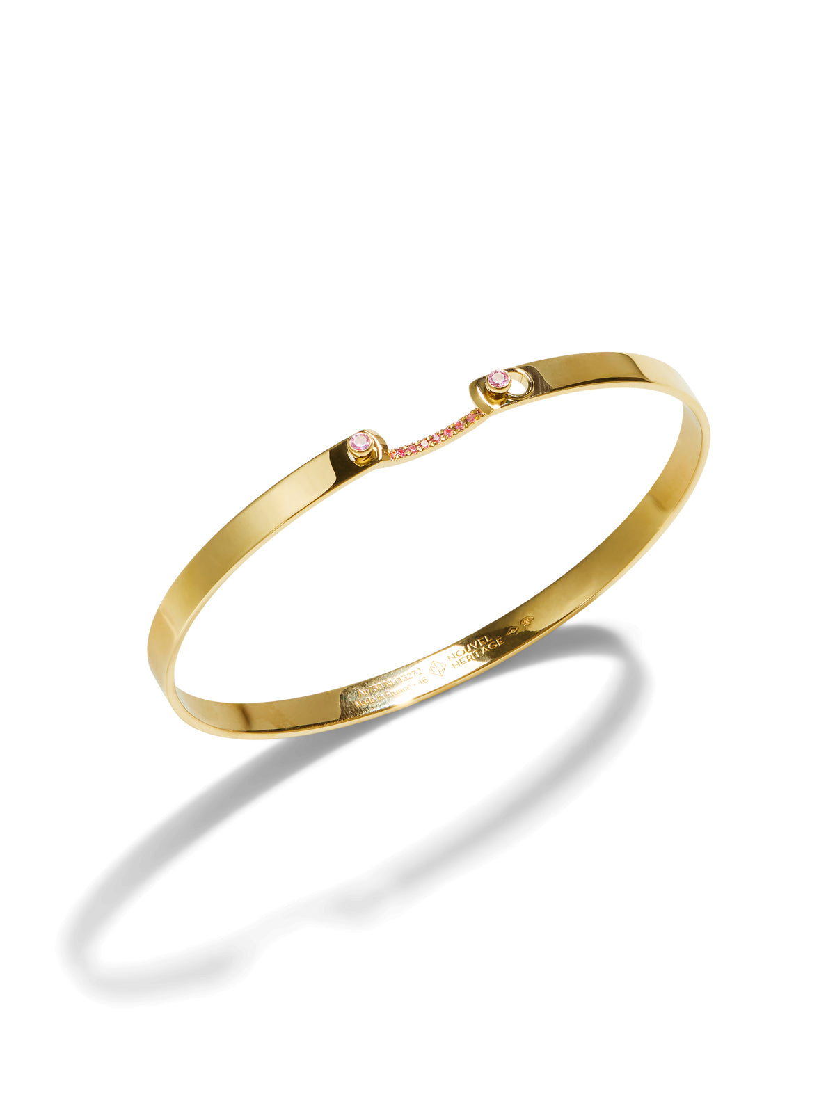 Baby Pink Mood Yellow Gold Bangle Bracelet