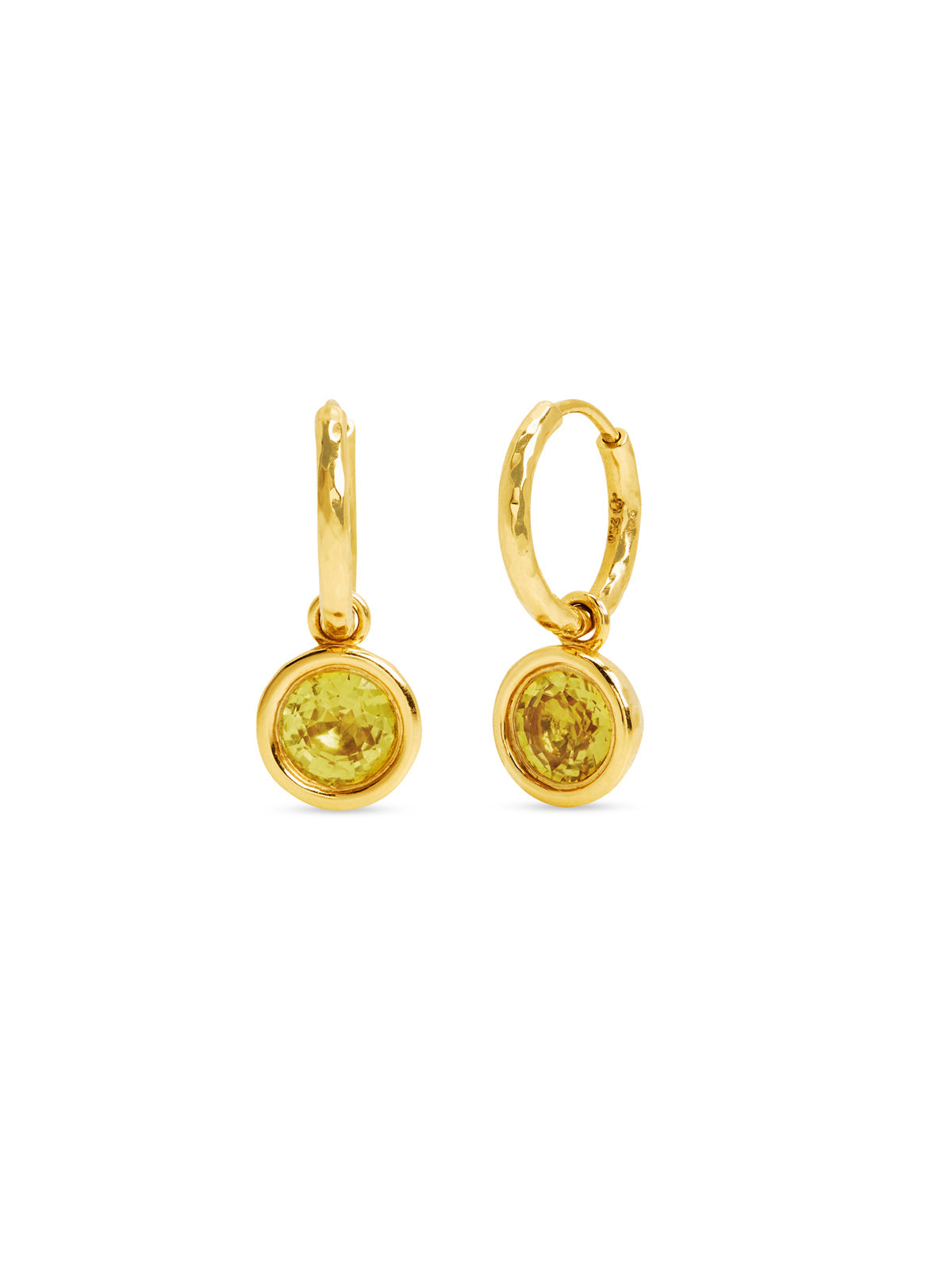 Yellow Sapphire Charm Yellow Gold Petite Gabby Hoop Earrings