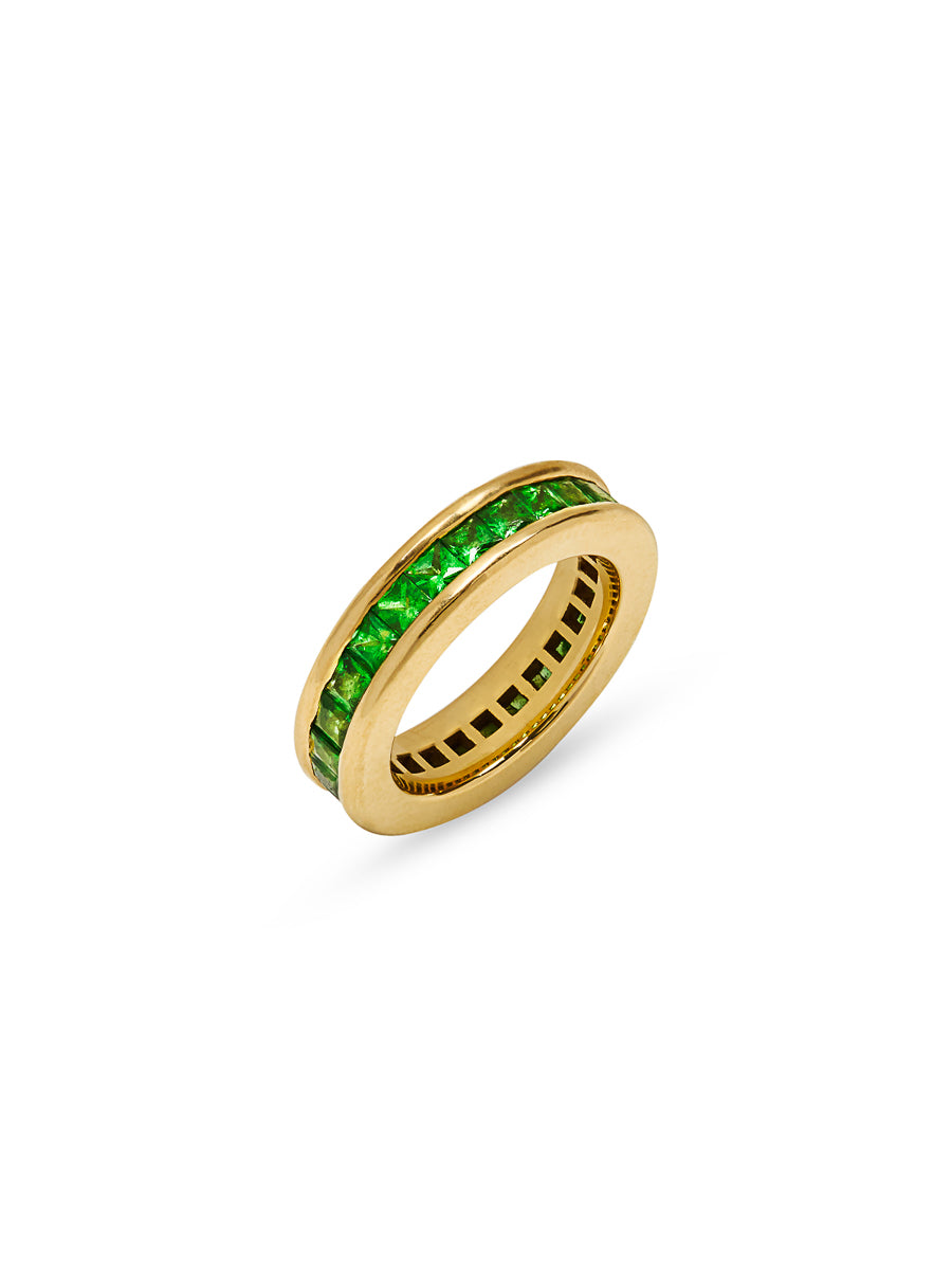 Tsavorite Ivy Eternity Yellow Gold Ring