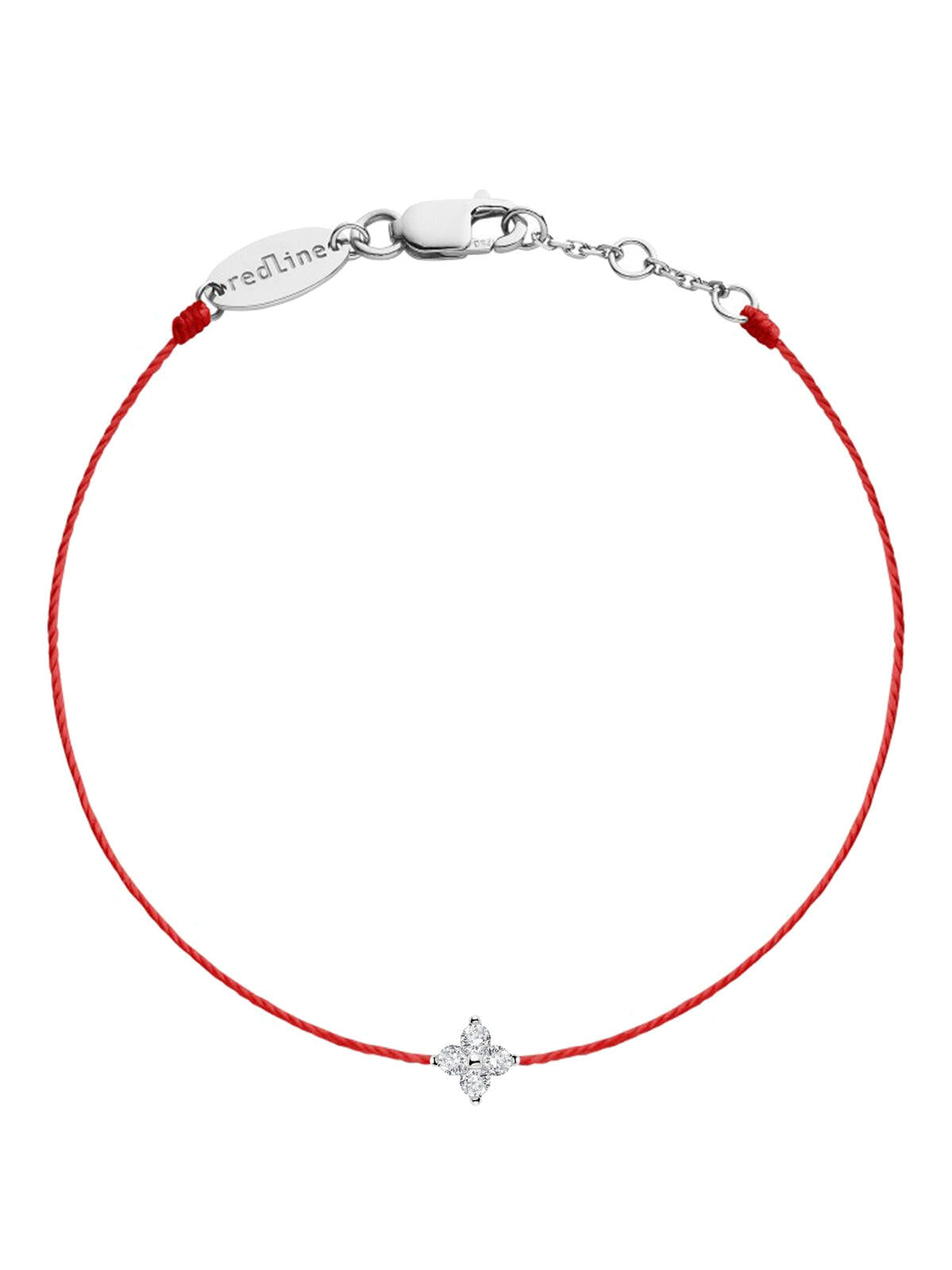 Shiny Red String Diamond White Gold Bracelet