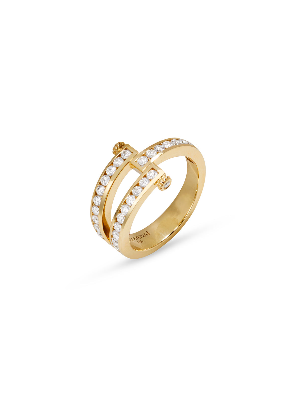 Round Diamond Magna Yellow Gold Ring