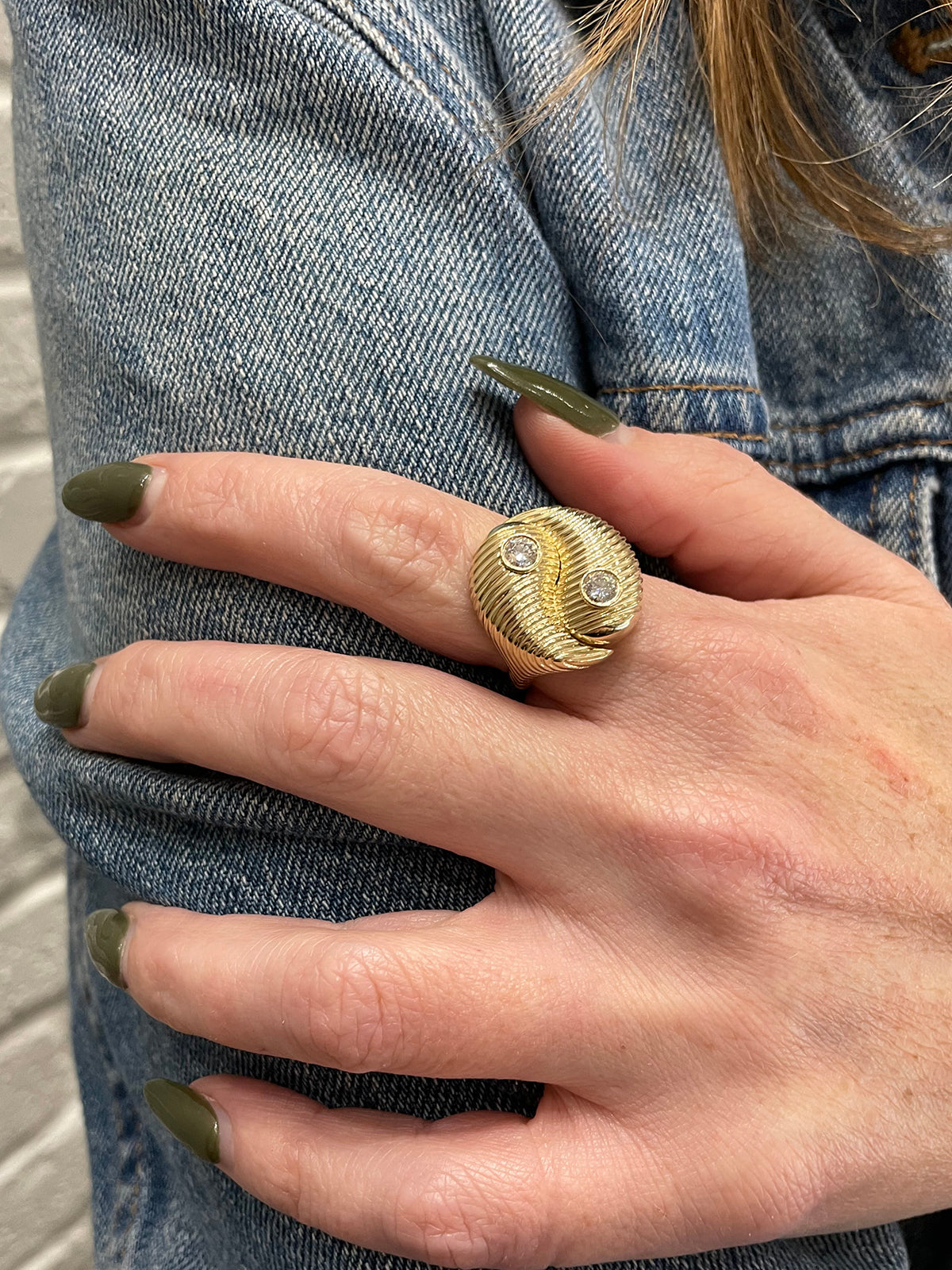 All Yellow Gold Yin Yang Ring