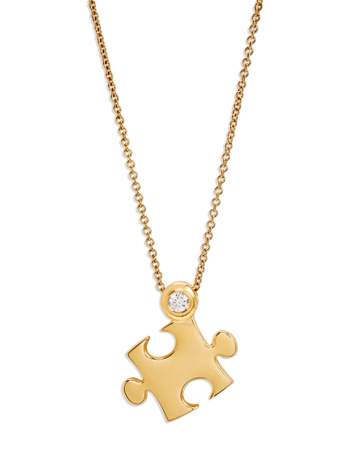 Mini All Gold Puzzle Pendant Necklace