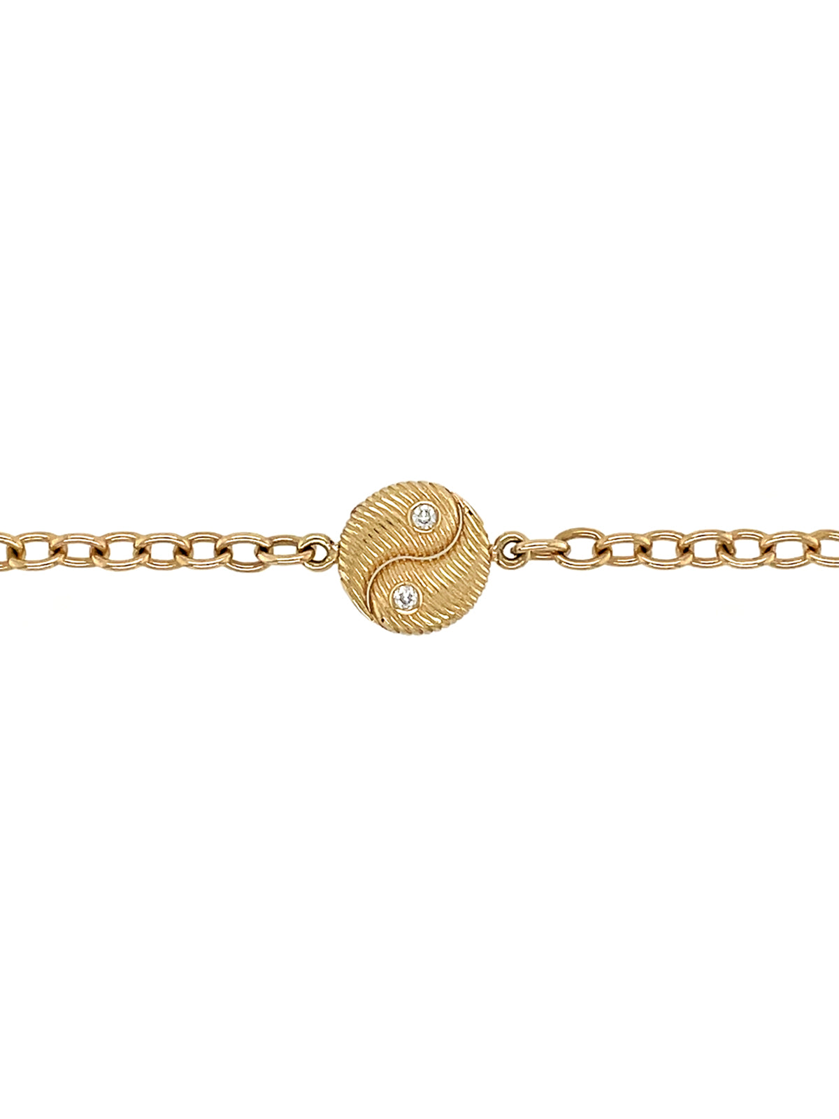 Double Sided Yin Yang Yellow Gold Bracelet