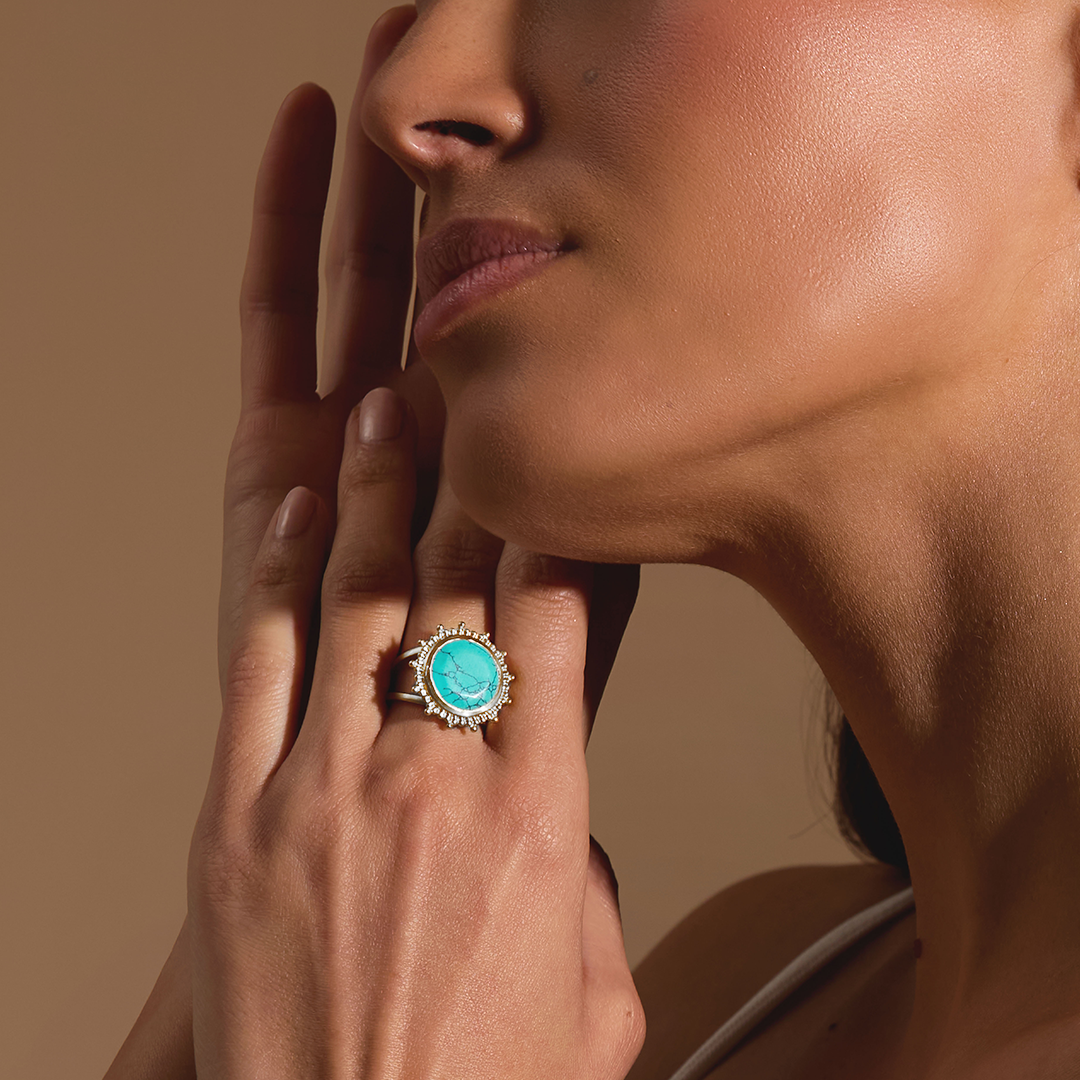 Nurture Your Voice Turquoise Silver Ring