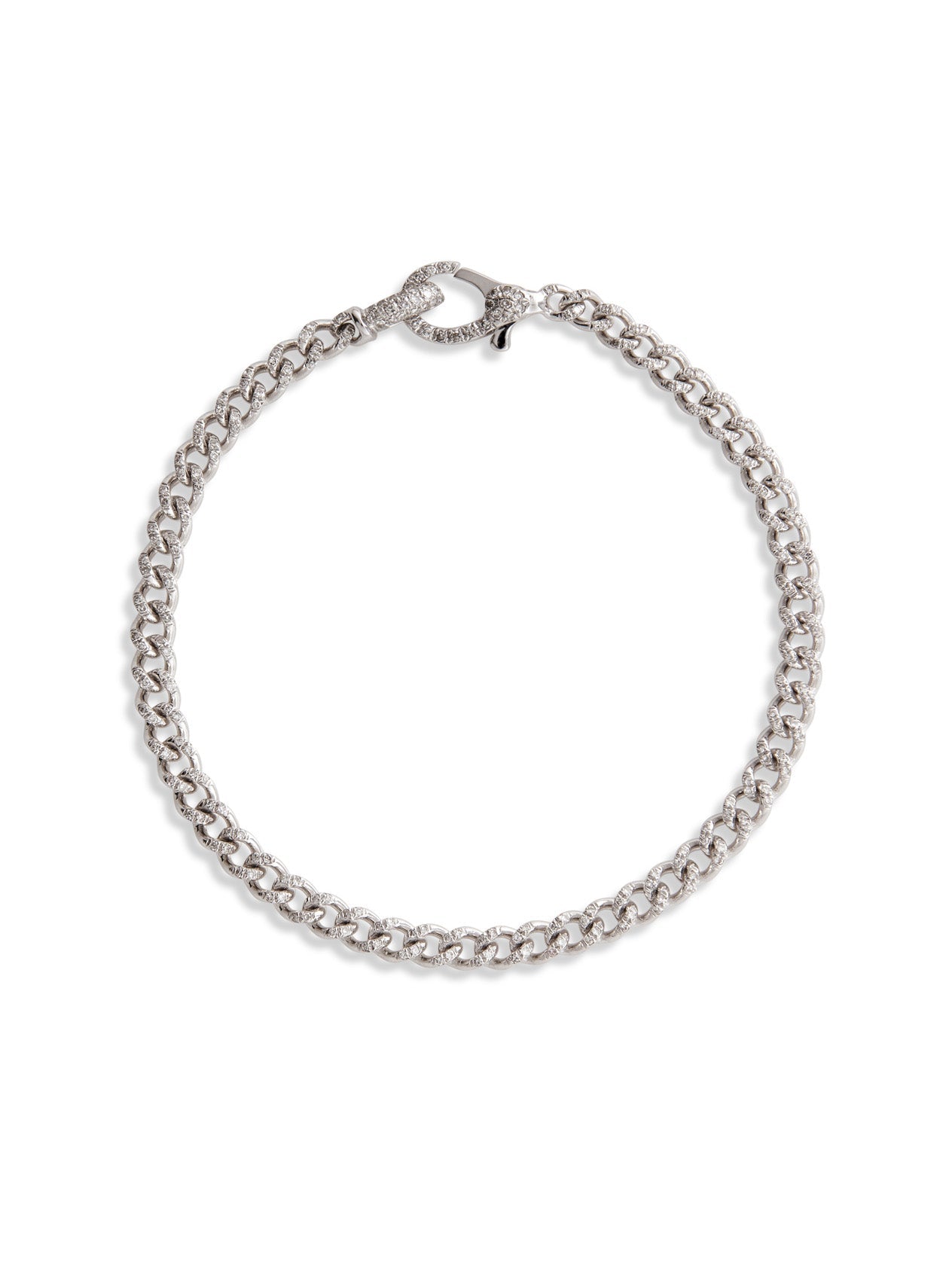 Baby Pavé Diamond Link White Gold Bracelet