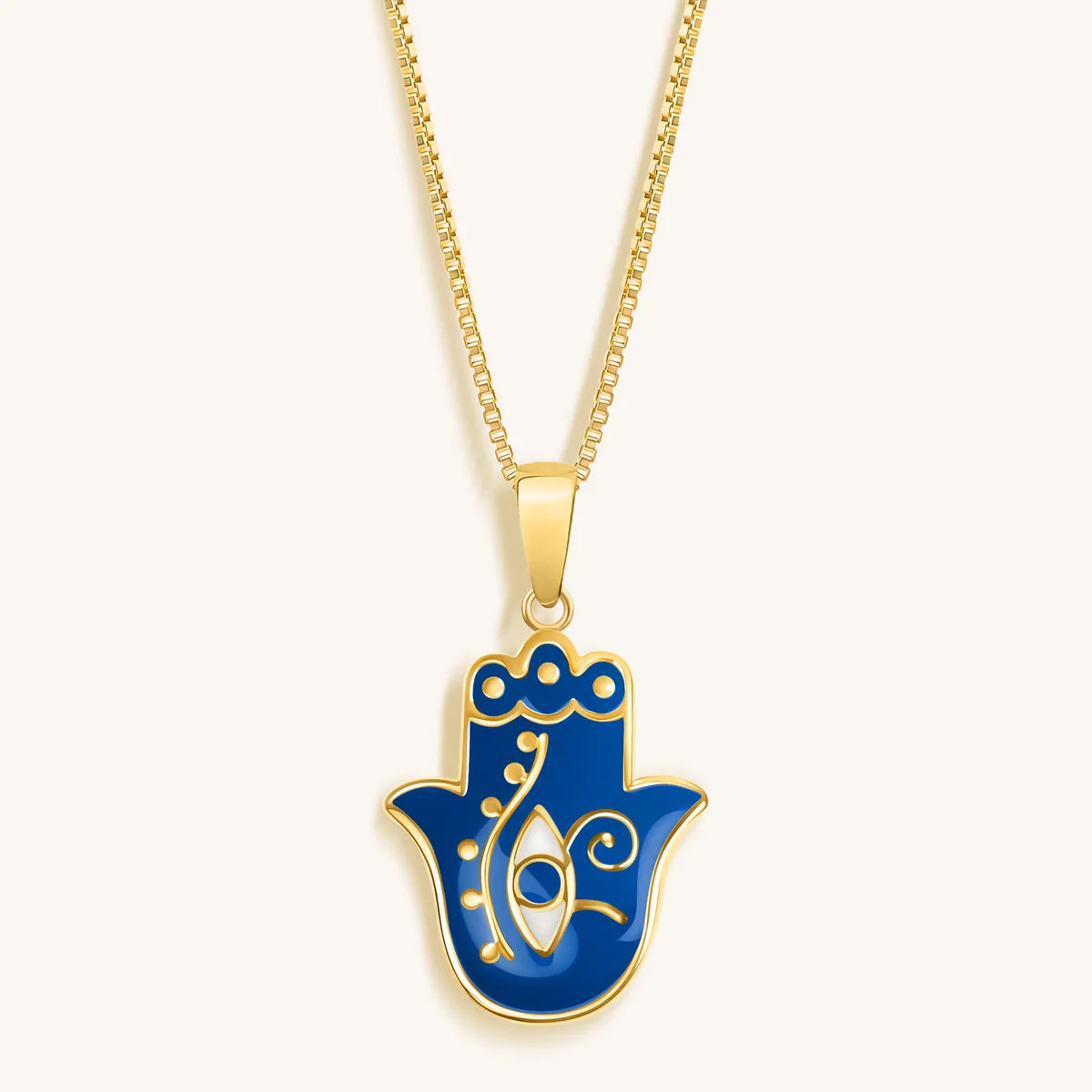 Infinite Peace - Gold Plated Hamsa Pendant Necklace