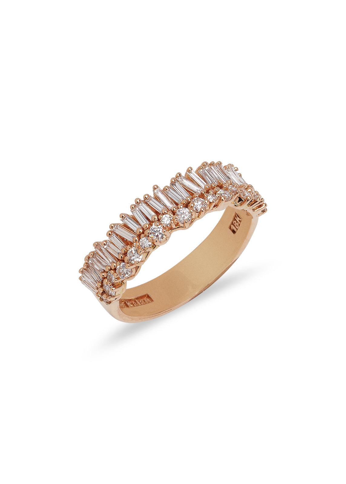 Classic Diamond Short Stack Rose Gold Ring