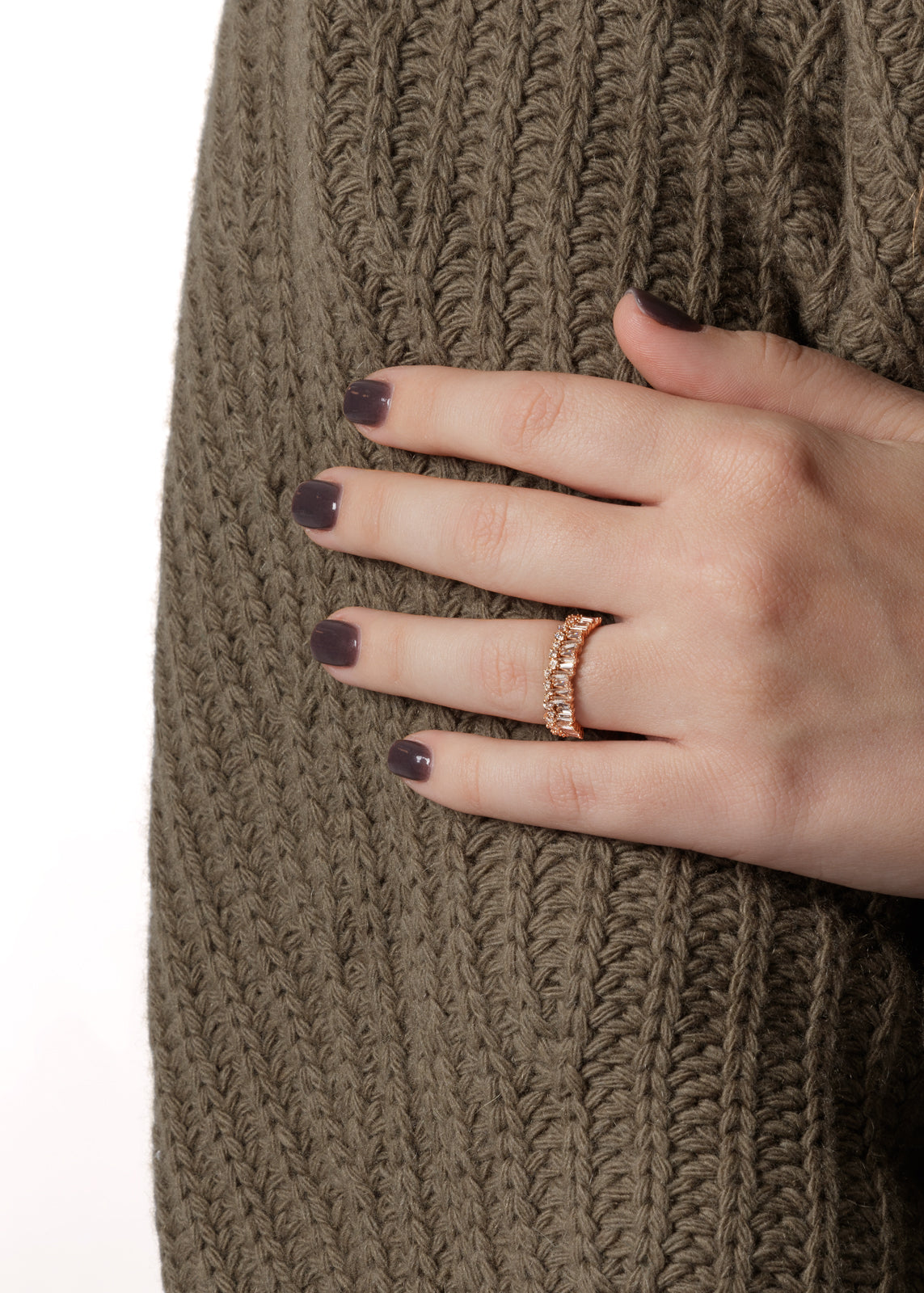 Classic Diamond Short Stack Rose Gold Ring