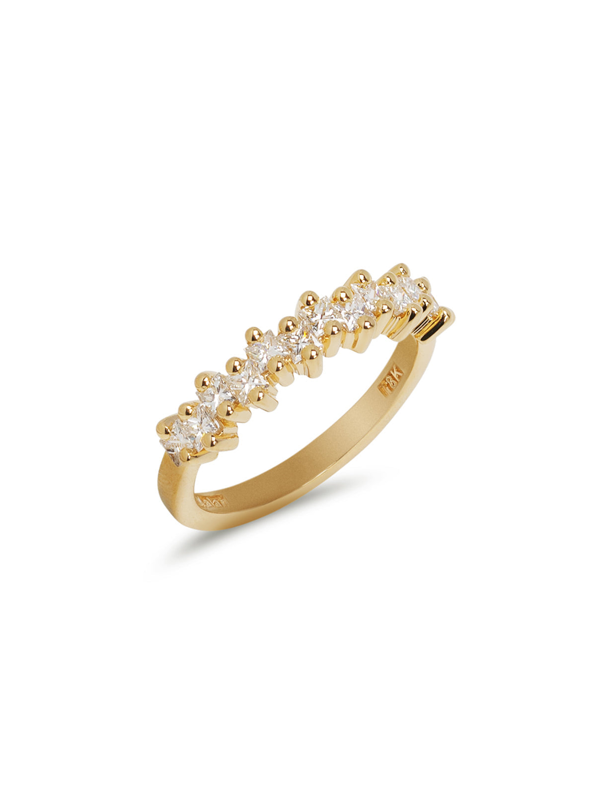 Princess Midi Diamond Yellow Gold Half Band